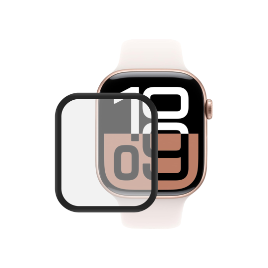 Apple Watch 10 / 11 (46mm) - Hibridno zaščitno steklo (folija) - črna