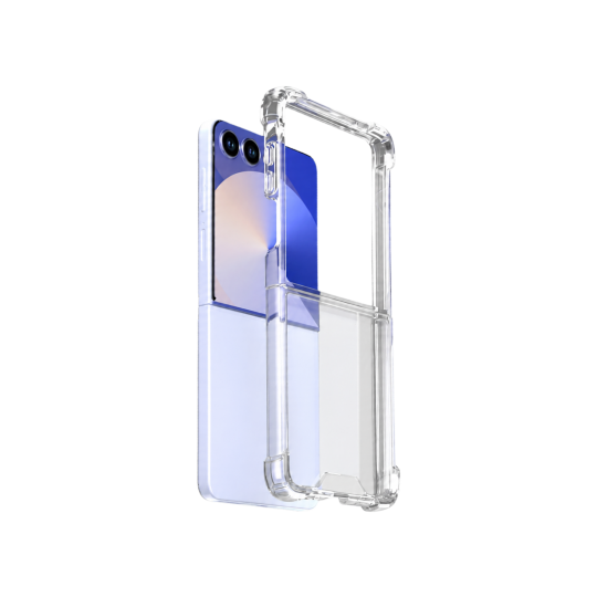 Samsung Galaxy Z Flip 7 5G / Z Flip 8 5G - Gumiran ovitek (TPU+PC) - prozoren svetleč
