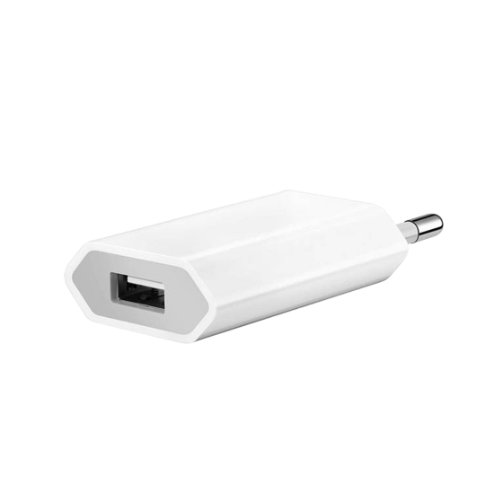 Original Apple hišni polnilec – 5W, USB izhod, kabel ni priložen – bel