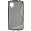 LG Nexus 5 - Gumiran ovitek (TPU) - sivo-prosojen SLine