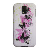 Samsung Galaxy S5/S5 Neo - Gumiran ovitek (TPUP) - Pink&black butterfly
