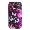 HTC One M8 - Gumiran ovitek (TPUP) - Pinky flowers dark