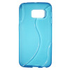 Samsung Galaxy S6 Edge - Gumiran ovitek (TPU) - modro-prosojen SLine