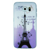 Samsung Galaxy S6 - Gumiran ovitek (TPUP) - Purple Eiffel tower