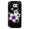 Samsung Galaxy S6 Edge - Gumiran ovitek (TPUP) - Black white flowers