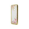 Huawei Mate 20 Lite - Gumiran ovitek (TPUE) - zlat rob - roza rožice