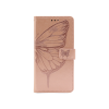 Samsung Galaxy A12 - Preklopna torbica (WLGO-Butterfly) - roza-zlata