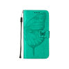 Apple iPhone 15 Plus - Preklopna torbica (WLGO-Butterfly) - turkizna