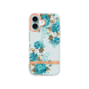 Apple iPhone 16 - Gumiran ovitek (TPUP) - Flowers - moder