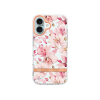 Apple iPhone 16 - Gumiran ovitek (TPUP) - Flowers - roza