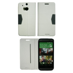 HTC One M8 - Preklopna torbica (47G) - bela