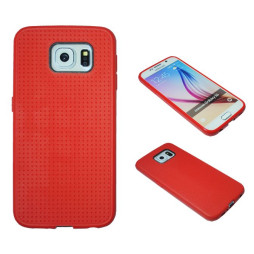 Samsung Galaxy S6 - Gumiran ovitek (08) - rdeč