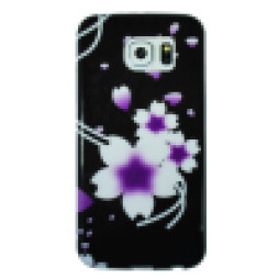 Samsung Galaxy S6 - Gumiran ovitek (TPUP) - Black white flowers