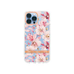 Apple iPhone 14 Pro - Gumiran ovitek (TPUP) - Flowers - roza