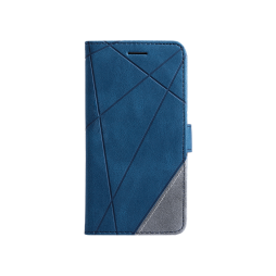 Apple iPhone 15 Plus - Preklopna torbica (WLGO-Lines) - modra