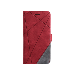 Apple iPhone 15 Plus - Preklopna torbica (WLGO-Lines) - rdeča