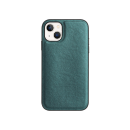 Apple iPhone 15 Plus - Gumiran ovitek (TPUL Nude) - usnjen izgled - zelen