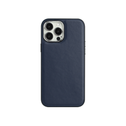 Apple iPhone 15 Pro - Gumiran ovitek (TPUL Nude) - usnjen izgled - moder