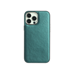 Apple iPhone 15 Pro Max - Gumiran ovitek (TPUL Nude) - usnjen izgled - zelen