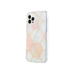 Apple iPhone 15 Pro - Gumiran ovitek (TPUP) - pink marble