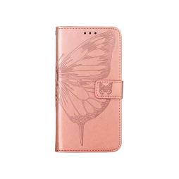 Samsung Galaxy S25 Ultra - Preklopna torbica (WLGO-Butterfly) - roza-zlata