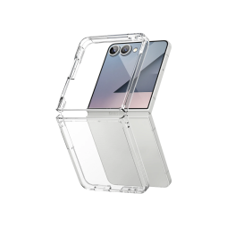 Samsung Galaxy Z Flip 7 5G - Gumiran ovitek (TPU+PC) - prozoren svetleč