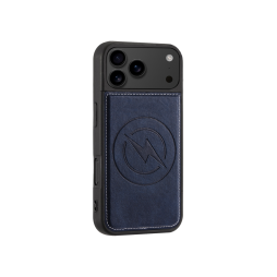 Apple iPhone 17 Pro - Usnjen magnetni ovitek (TPUL Chester) - usnjen izgled - moder