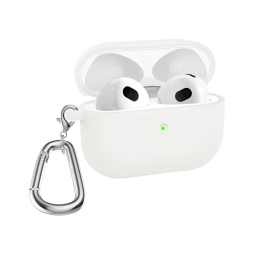 Ovitek za Apple AirPods Pro 3 - Slim - silikonski etui s karabinom - bel