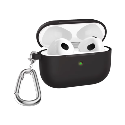 Ovitek za Apple AirPods Pro 3 - Slim - silikonski etui s karabinom - črn