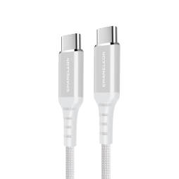 USB-C na USB-C kabel, 480Mbps, 60W (1m) - podatkovni in polnilni kabel - najlon, bel