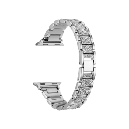 Kovinski pašček za Apple Watch (38/40/41) Diamond - srebrn