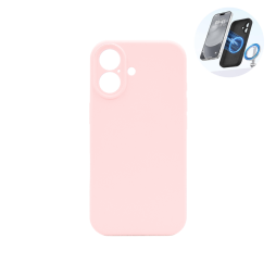 Apple iPhone 17 - Silikonski ovitek (liquid silicone) - N-Soft Magnetic - Gray powder / Pastelno roza