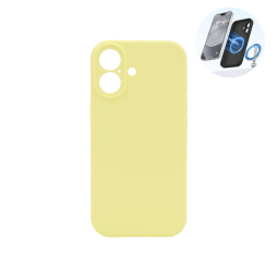 Apple iPhone 17 - Silikonski ovitek (liquid silicone) - N-Soft Magnetic - Custard / Pastelno Rumena