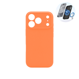Apple iPhone 17 Pro - Silikonski ovitek (liquid silicone) - N-Soft Magnetic - Orange / Oranžna