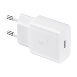 Original Samsung hišni polnilec - 15W (PPS in PD 3.0), USB-C izhod, kabel ni priložen - EP-T1510NWEGEU - bel