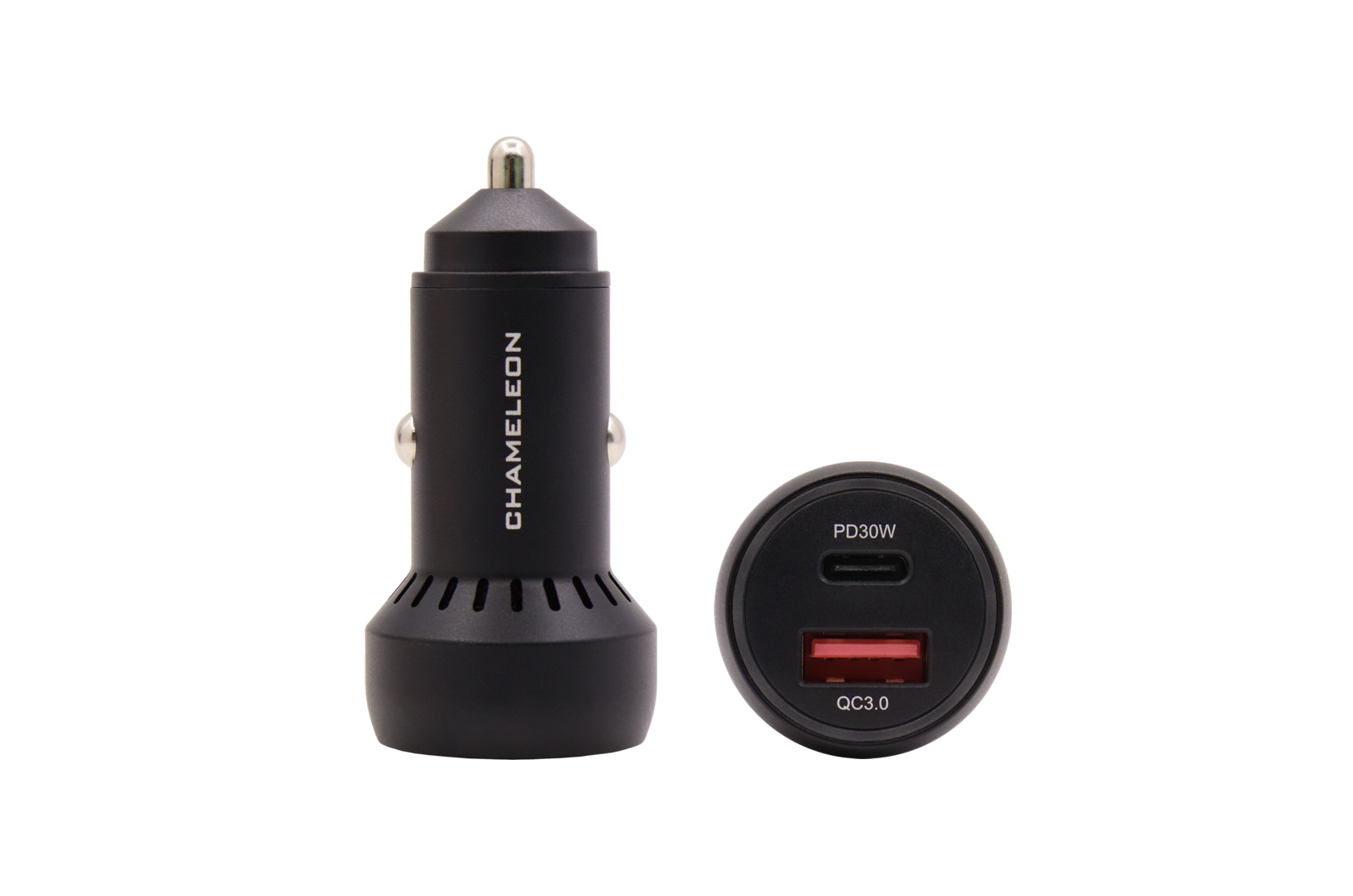 Avto polnilec - 48W (PD 3.0 in QC 3.0), 2-portni (USB in USB-C izhod), kabel ni priložen - IBD352-AC48W - črn