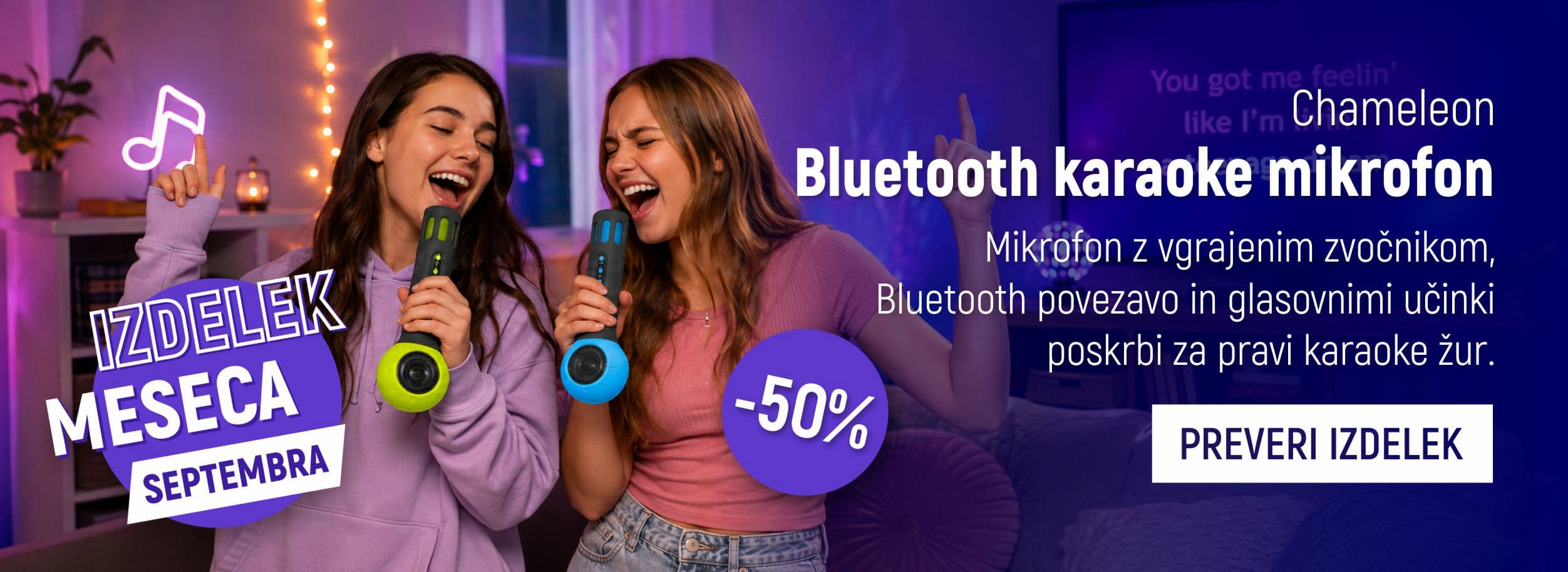 Bluetooth karaoke mikrofoni za petje, glasbo in zabavo